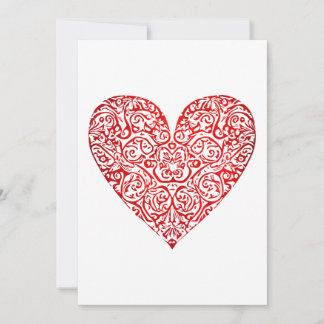 Cartes Pour Fêtes Annuelles Cœur abstrait d'art de gribouillage d'amour, n° 02