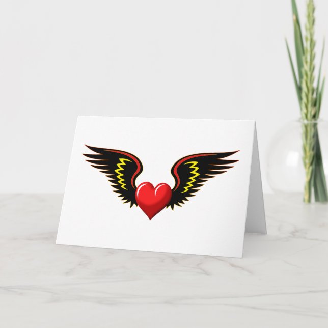 Cartes Pour Fêtes Annuelles Coeur ailé (Devant)