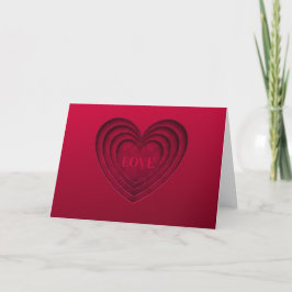 Cartes Pour Fêtes Annuelles Cœur "Amour" - Rouge