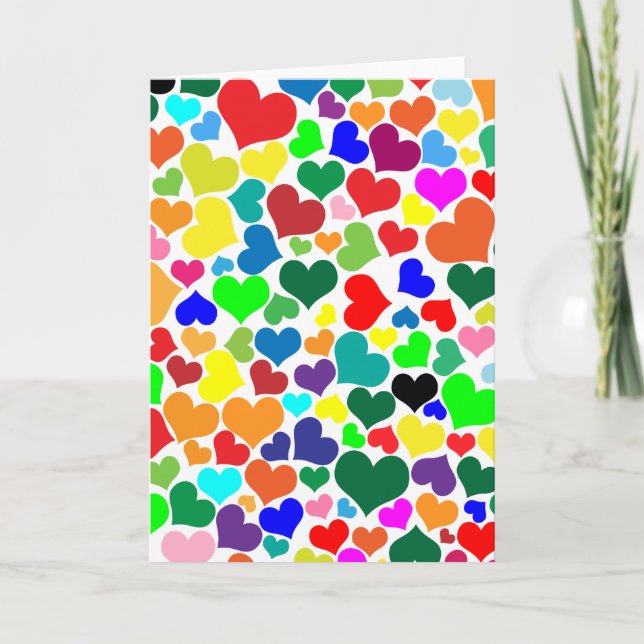 Cartes Pour Fêtes Annuelles coeur arc-en-ciel (Devant)
