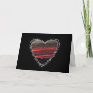 Cartes Pour Fêtes Annuelles Coeur au coucher du soleil Nuages Saint-Valentin A