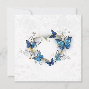 Cartes Pour Fêtes Annuelles Coeur bijoux avec papillons Morpho