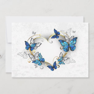 Cartes Pour Fêtes Annuelles Coeur bijoux avec papillons Morpho