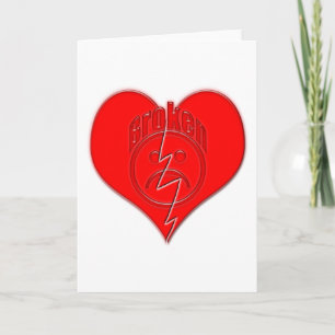 Cartes Pour Fêtes Annuelles Coeur brisé visage triste