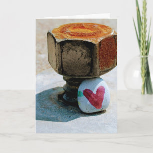 Cartes Pour Fêtes Annuelles Cœur Caché Roche et un Boulon Rouillé