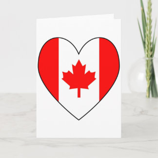 Cartes Pour Fêtes Annuelles Coeur canadien Valentine de drapeau