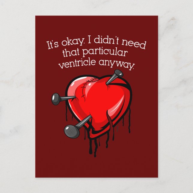 Cartes Pour Fêtes Annuelles Coeur cassé anti-Valentin (Devant)