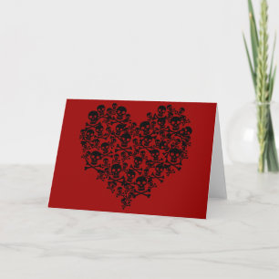 Cartes Pour Fêtes Annuelles Coeur crâne
