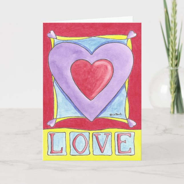 Cartes Pour Fêtes Annuelles Coeur d'amour (Devant)