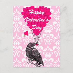 Cartes Pour Fêtes Annuelles Coeur d'amour de corneille amusante Valentines