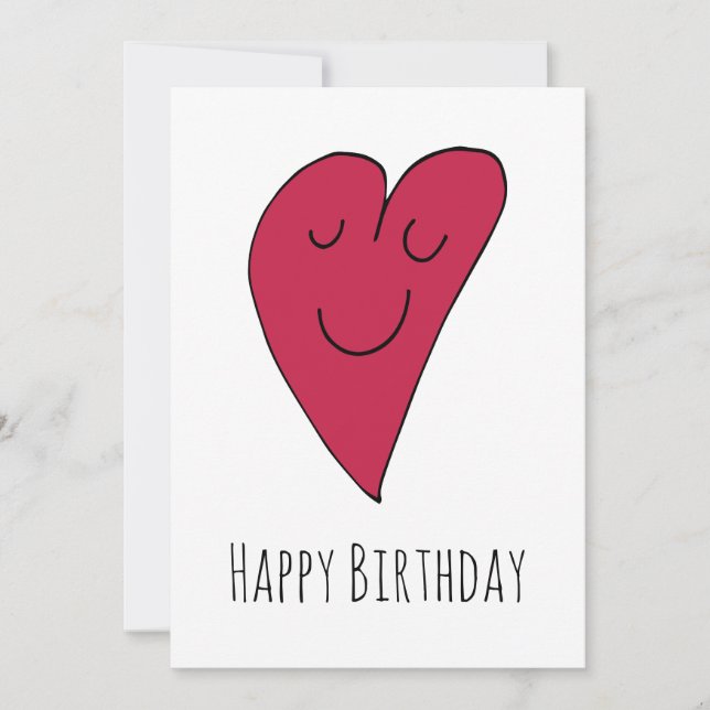 Cartes Pour Fêtes Annuelles Coeur d'anniversaire. (Devant)