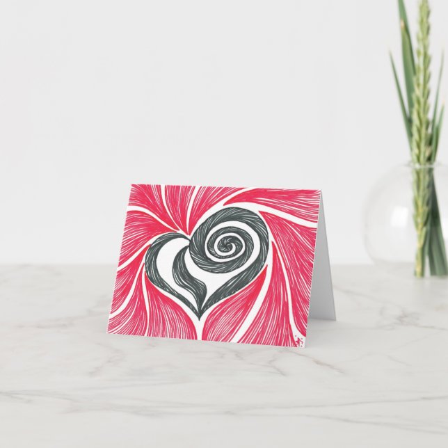 Cartes Pour Fêtes Annuelles Coeur dans un remous (Devant)