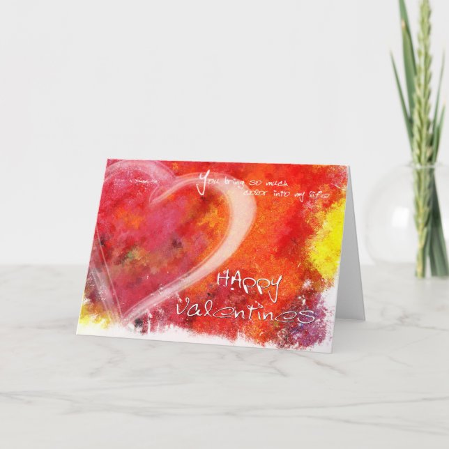 Cartes Pour Fêtes Annuelles Coeur d'aquarelle (Devant)