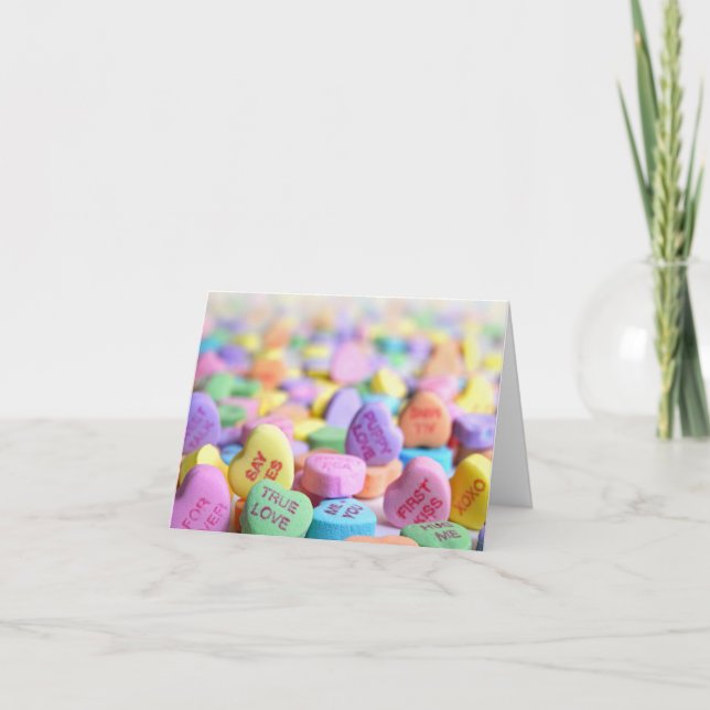 Cartes Pour Fêtes Annuelles Cœur de bonbons Saint-Valentin (Devant)