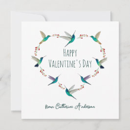 Cartes Pour Fêtes Annuelles Coeur de colibri personnalisé