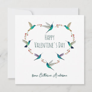 Cartes Pour Fêtes Annuelles Coeur de colibri personnalisé