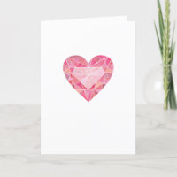Cœur de diamant aquarelle Gemme Glam Love Note