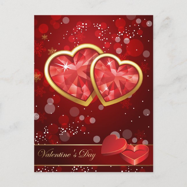 Cartes Pour Fêtes Annuelles Coeur de diamant de Valentines (Devant)