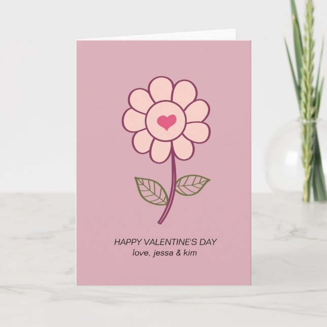 Cartes Pour Fêtes Annuelles coeur de fleurs (Devant)