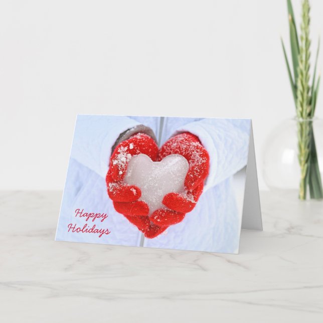 Cartes Pour Fêtes Annuelles Coeur de glace de Noël (Devant)