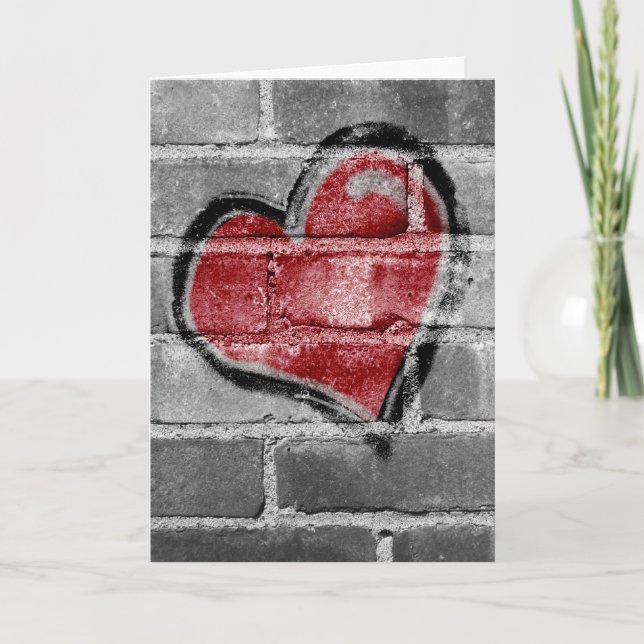 Cartes Pour Fêtes Annuelles Coeur de graffiti (Devant)
