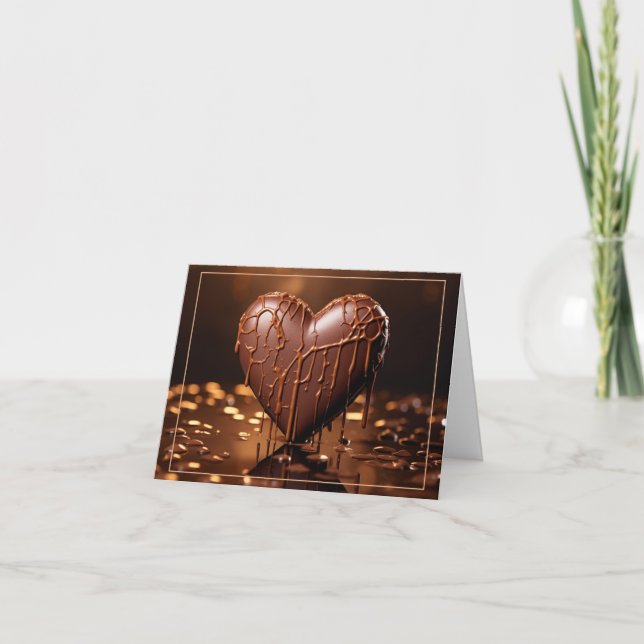 Cartes Pour Fêtes Annuelles Cœur de la Saint-Valentin au Chocolat Intense (Devant)