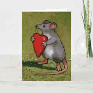 Cartes Pour Fêtes Annuelles Coeur de la souris : Valentines : Art original
