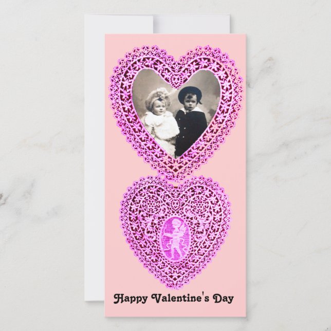 Cartes Pour Fêtes Annuelles COEUR DE LAMPE CUPID, rose (Devant)