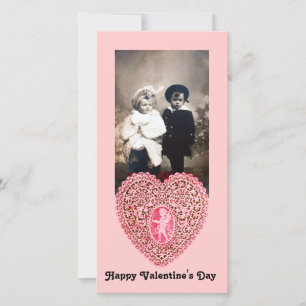Cartes Pour Fêtes Annuelles COEUR DE LAMPE CUPID, rouge rose
