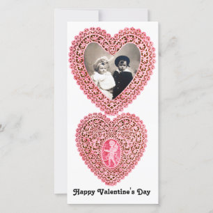Cartes Pour Fêtes Annuelles COEUR DE LAMPE CUPID, rouge rose blanc