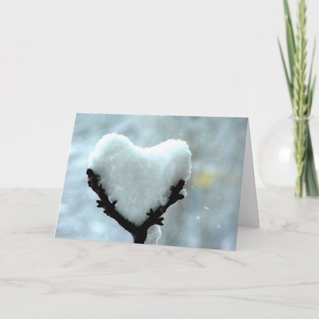Cartes Pour Fêtes Annuelles Coeur de neige - customisé (Devant)