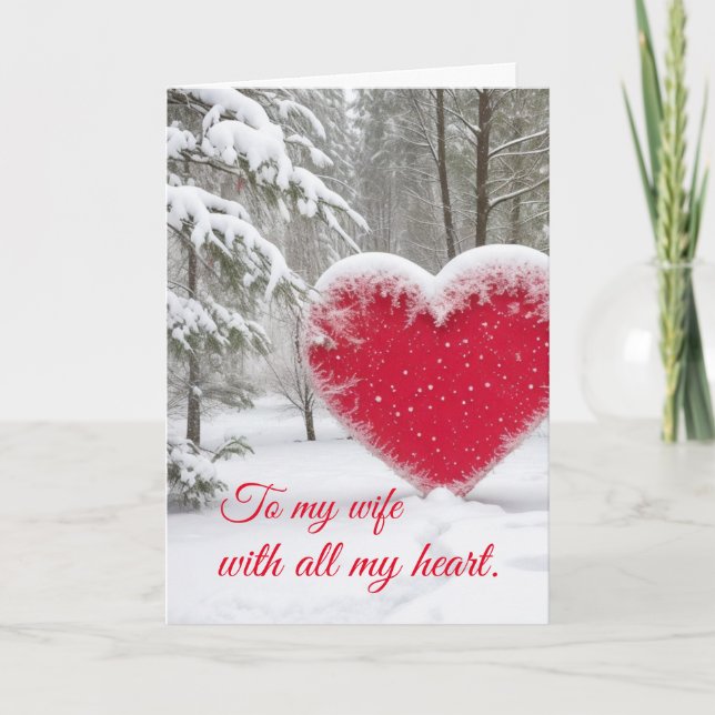 Cartes Pour Fêtes Annuelles Coeur de Noël enneigé (Devant)
