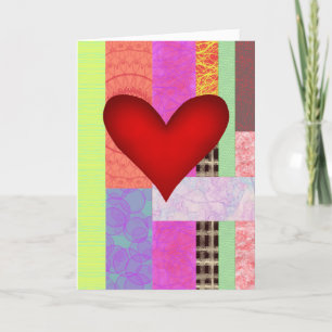 Cartes Pour Fêtes Annuelles Coeur de patchwork