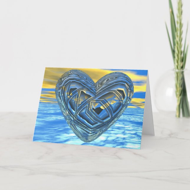Cartes Pour Fêtes Annuelles Coeur de Saint-Valentin 3D (Devant)