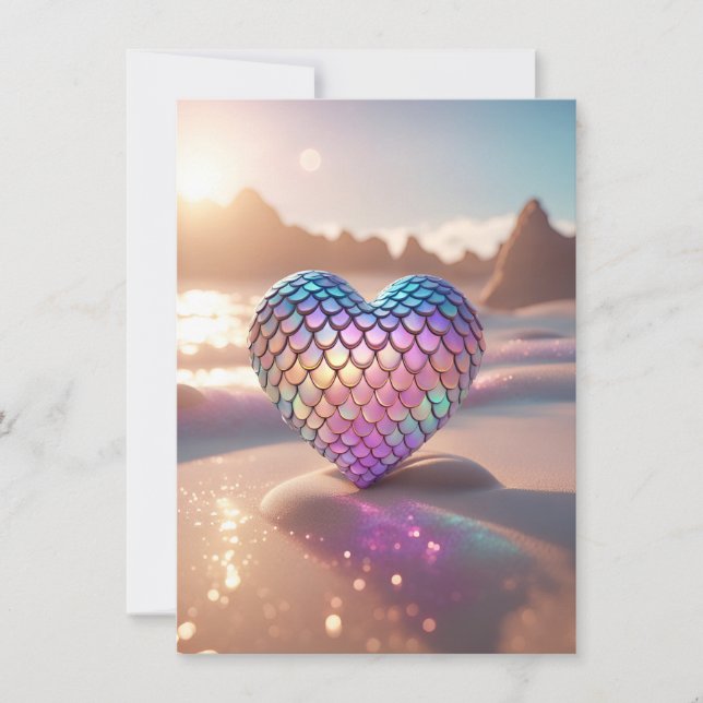 Cartes Pour Fêtes Annuelles Cœur de sirène (Devant)