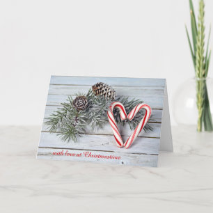 Cartes Pour Fêtes Annuelles Coeur de sucre de canne de Noël