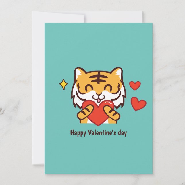 Cartes Pour Fêtes Annuelles Coeur de tigres de Valentine (Devant)