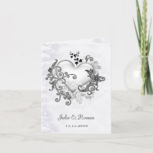 Cartes Pour Fêtes Annuelles Cœur Décoratif (personnalisable) Mariage