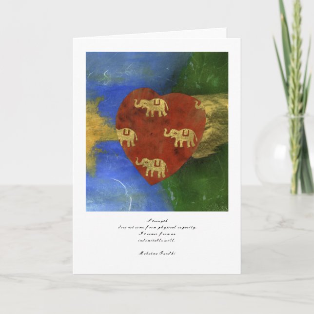 Cartes Pour Fêtes Annuelles Coeur d'éléphant (Devant)