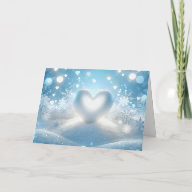 Cartes Pour Fêtes Annuelles Coeur d'hiver de Noël (Devant)