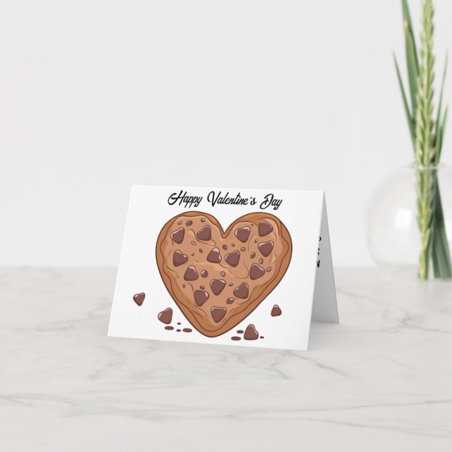 Cartes Pour Fêtes Annuelles Coeur en forme de chocolat puce cookie valentines  (Devant)