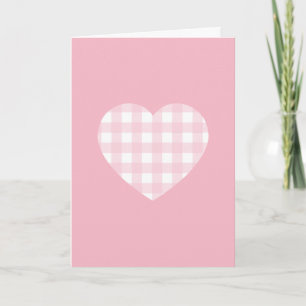 Cartes Pour Fêtes Annuelles Cœur en vichy rose