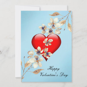 Cartes Pour Fêtes Annuelles Cœur et fleurs pour conjoint ou autre