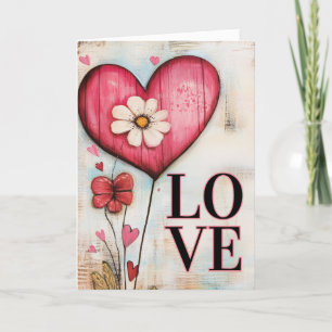 Cartes Pour Fêtes Annuelles Coeur & Fleurs Fleur Romantique Fleur