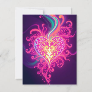 Cartes Pour Fêtes Annuelles Coeur florissant