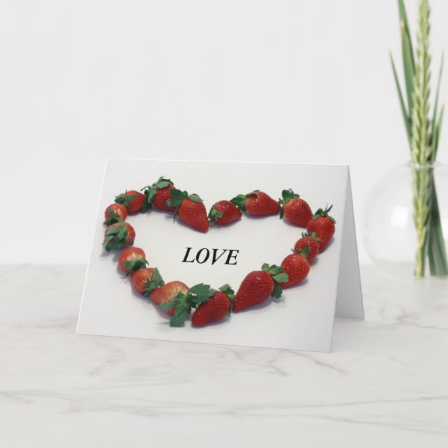 Cartes Pour Fêtes Annuelles Coeur fraise (Devant)