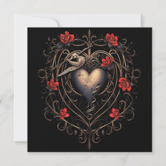 Cartes Pour Fêtes Annuelles Cœur gothique sombre pour la Saint-Valentin