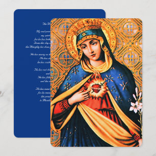 Cartes Pour Fêtes Annuelles Coeur immaculé de Marie avec Magnificat