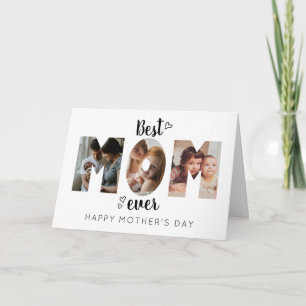 Cartes Pour Fêtes Annuelles Coeur mignon Meilleure maman Ever 3 Photo Collage