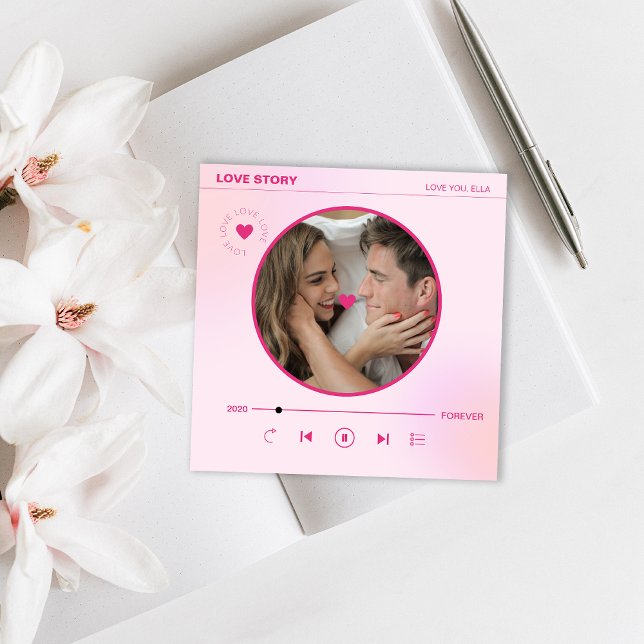 Cartes Pour Fêtes Annuelles Cœur moderne Amour pour toujours Photo Saint-Valen (Modern Heart Forever Love Photo Valentines Day Holiday Card)